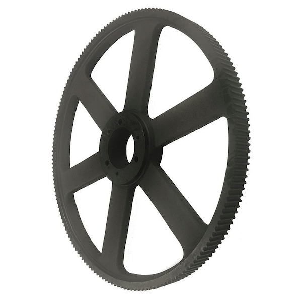 QD90-14M-40, Timing Pulley, Cast Iron, Black Oxide,